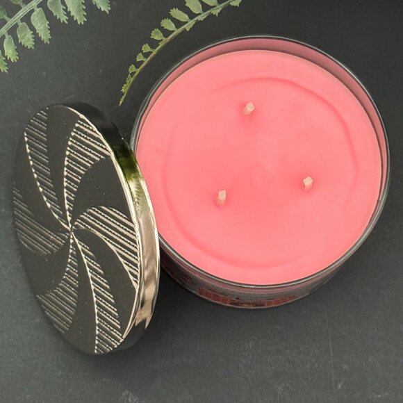 BBW Snowy Peach Berry Bath & Body Works 3 Wick Candle - Picture 6 of 10